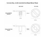 5.2 mm x 6.35 mm Silver Large Rivet 